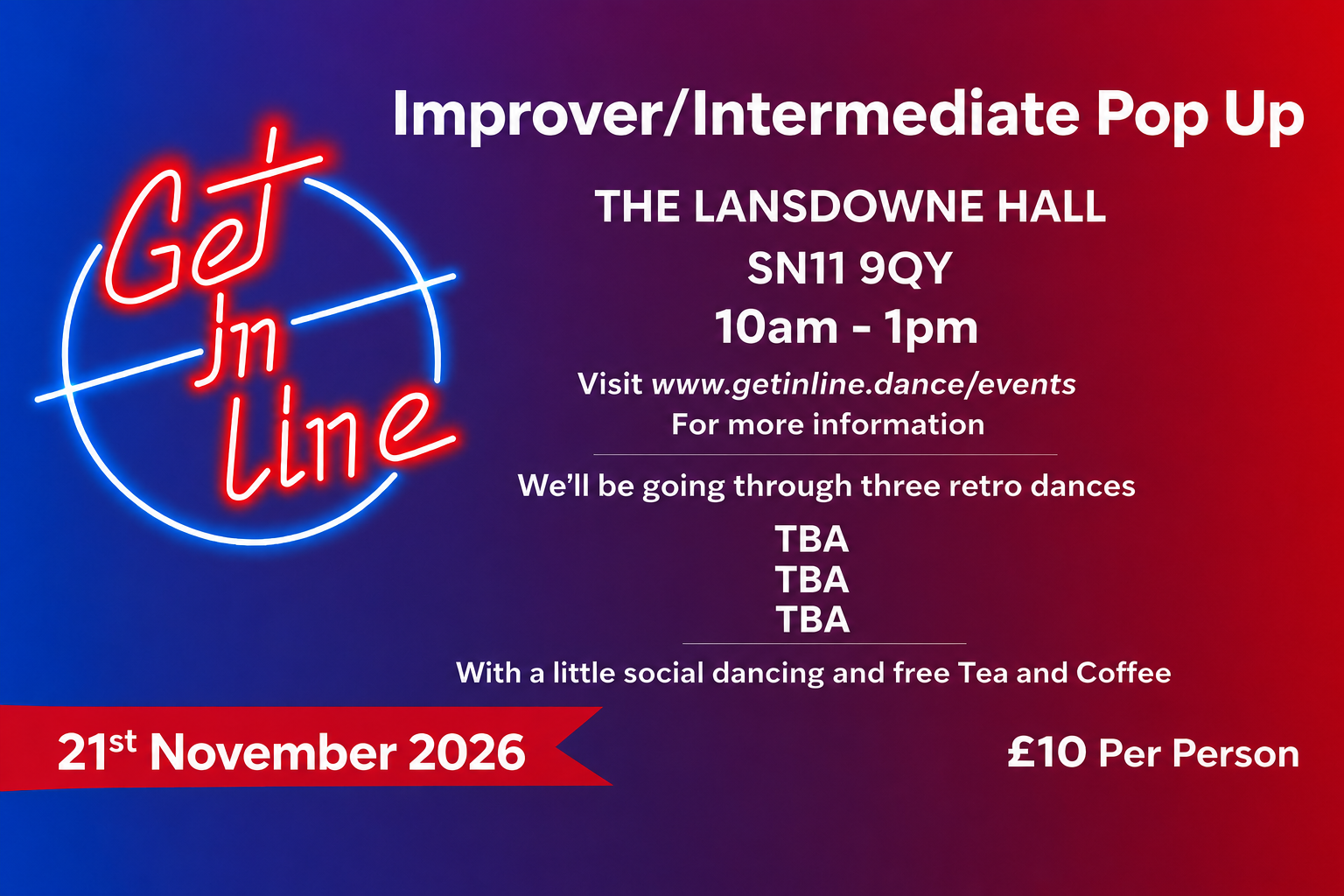 Improver / Intermediate Pop Up
